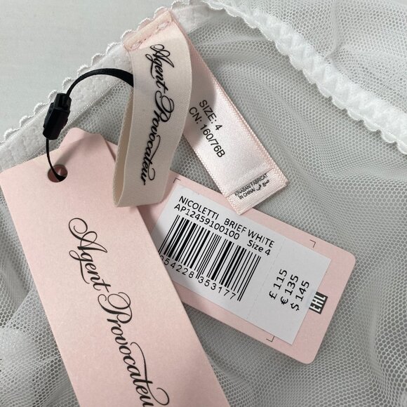 Agent Provocateur Nicoletti White 36DD/4 Set NWT - Picture 14 of 14